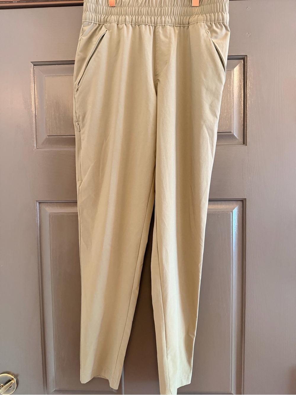Olive Green Pull-On Straight Leg Pants
